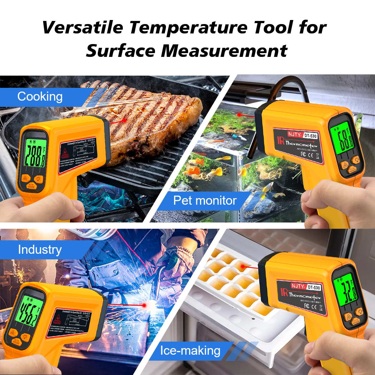 NJTY Infrared Thermometer Lase - огляд і ціна Industrial Laser Temperature Gun