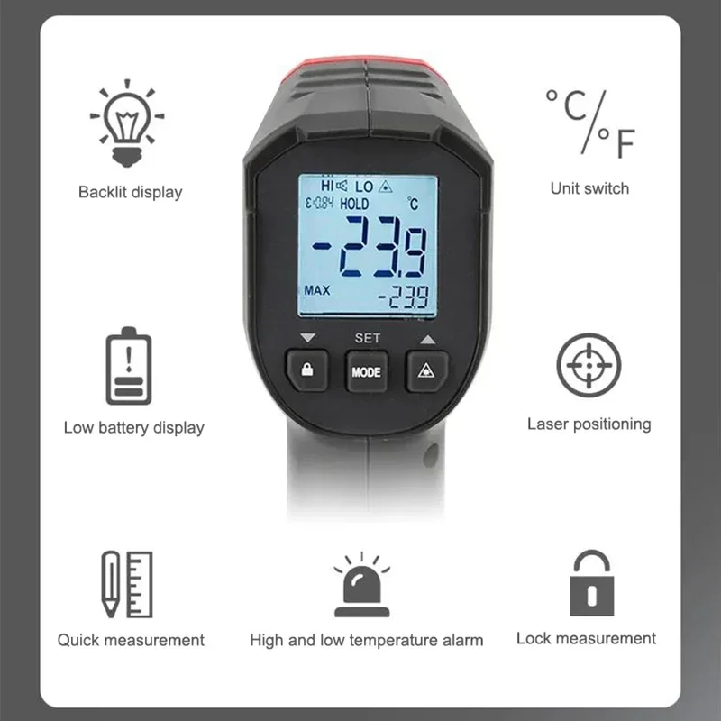UNI-T Digital Thermometer UT30 - огляд і ціна Industrial Laser Temperature Gun