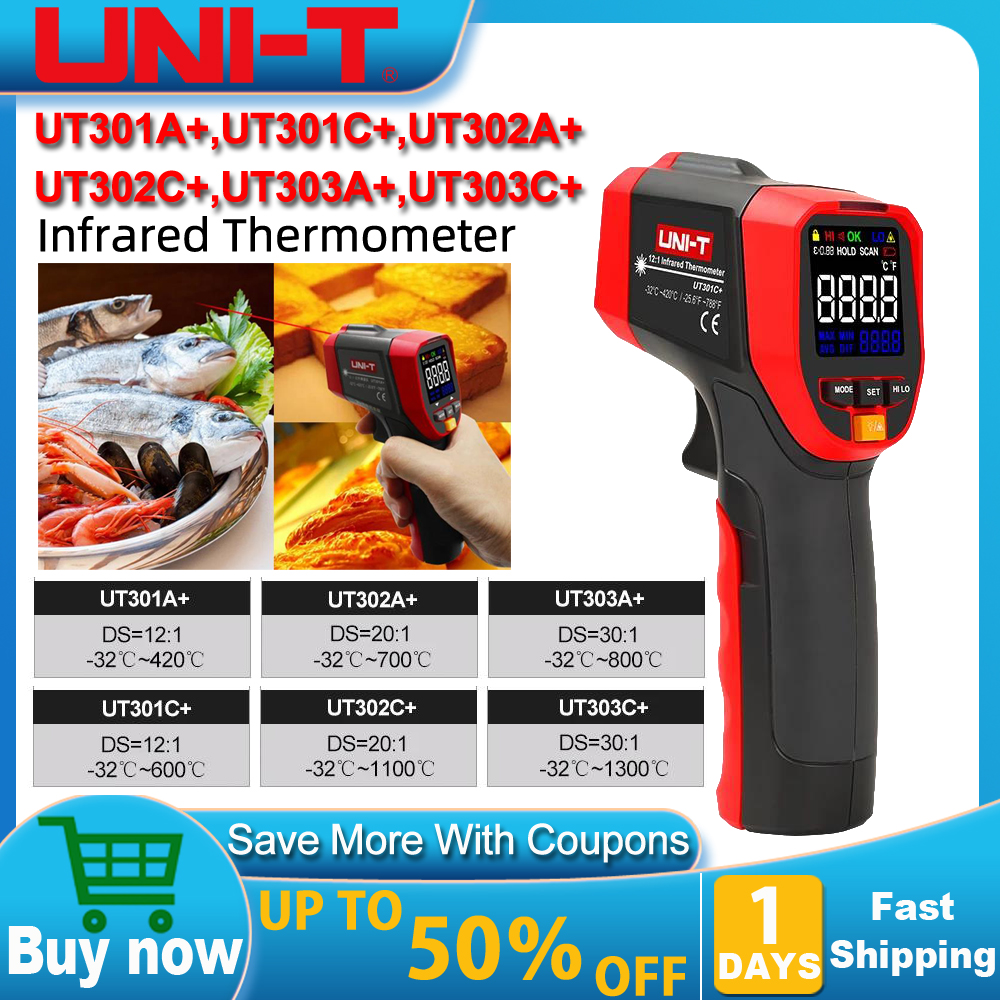 UNI-T UT301A+ UT301C+ Non Cont - огляд і ціна Industrial Laser Temperature Gun