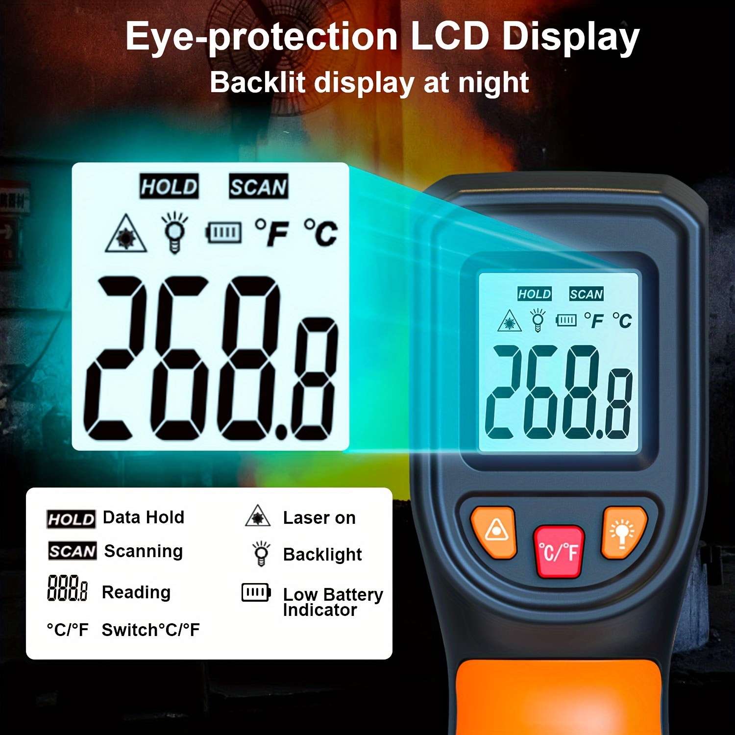 NJTY T600T600A Laser Temperatu - огляд і ціна Industrial Laser Temperature Gun