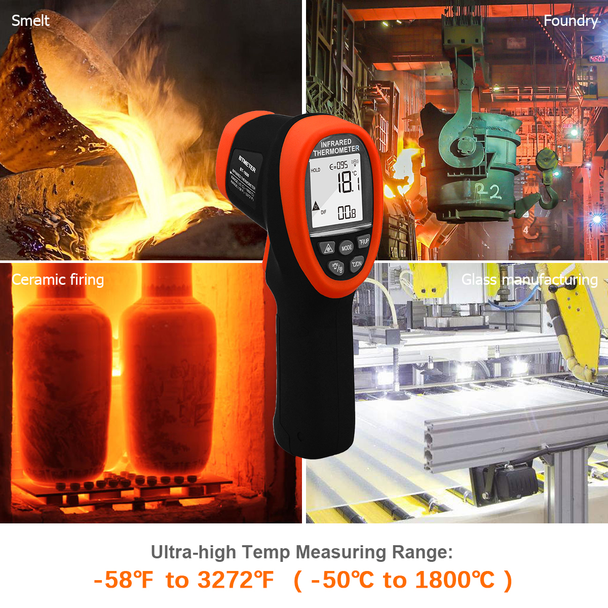 Non Contact Infrared Thermomet - огляд і ціна Industrial Laser Temperature Gun