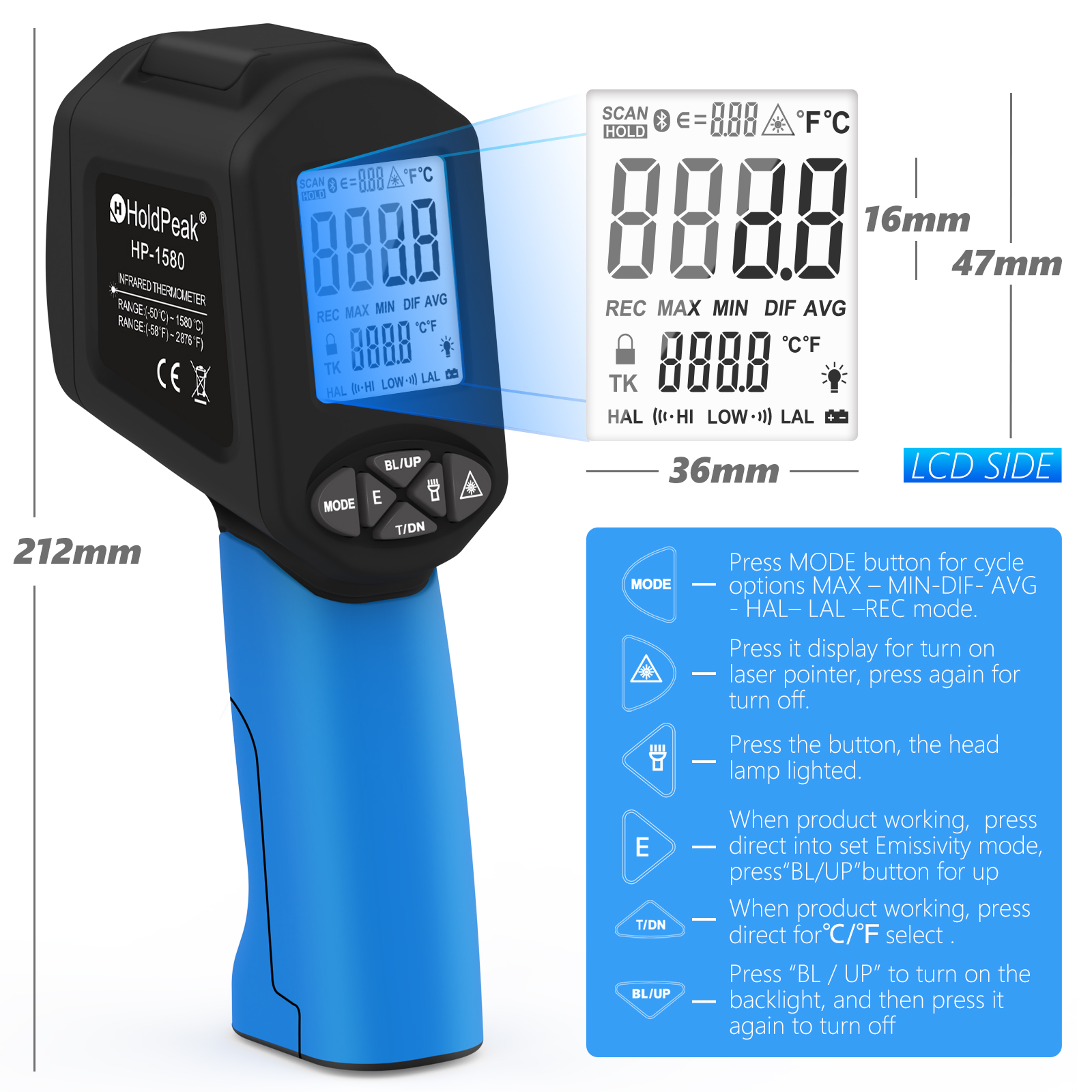 Industrial Infrared Thermomete - огляд і ціна Industrial Laser Temperature Gun