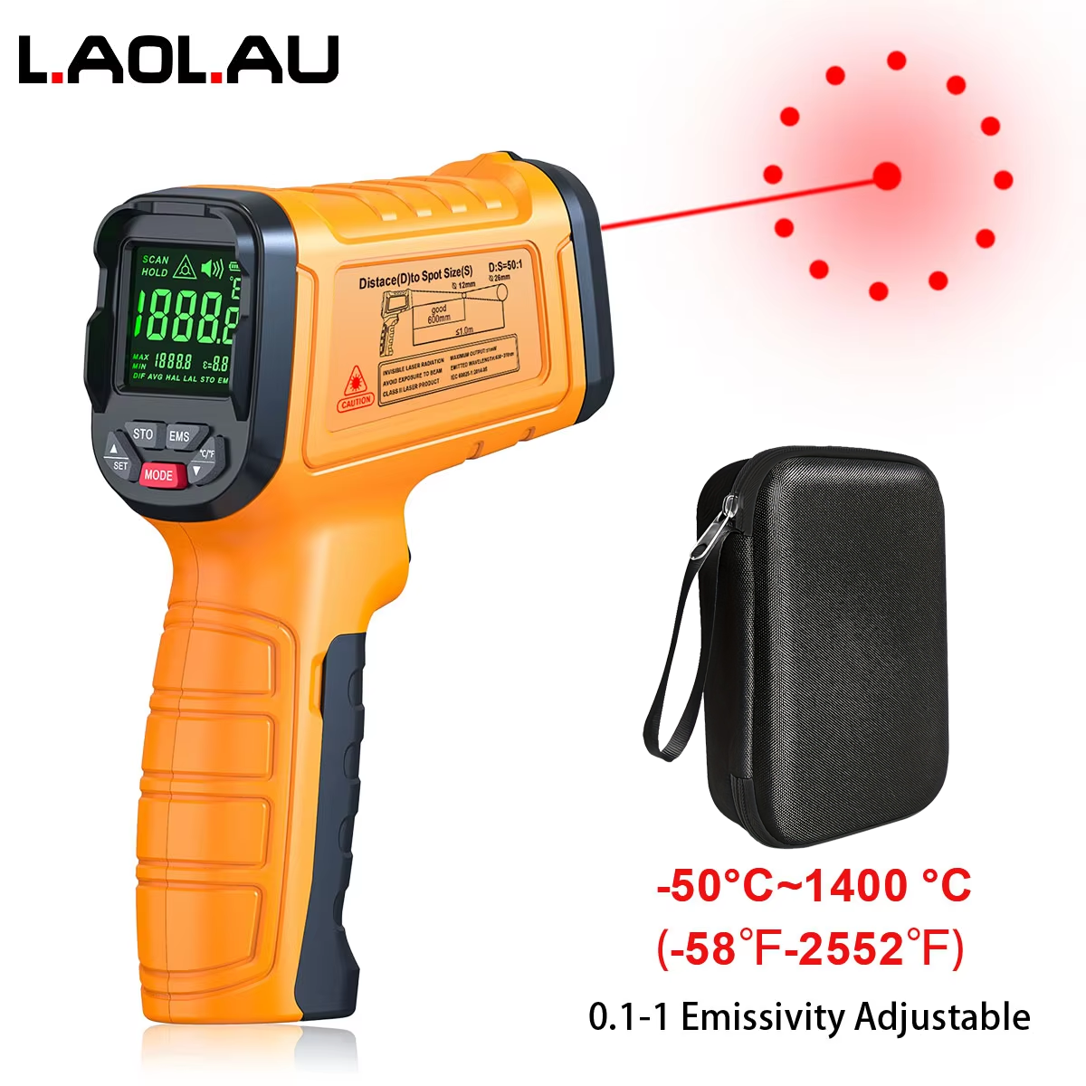 DT1000 DT1600 Infrared Thermom - огляд і ціна Industrial Laser Temperature Gun