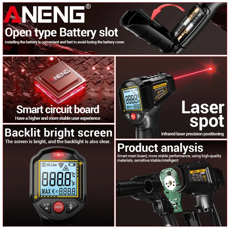 ANENG TH202 Industrial Handhel - огляд і ціна Industrial Laser Temperature Gun