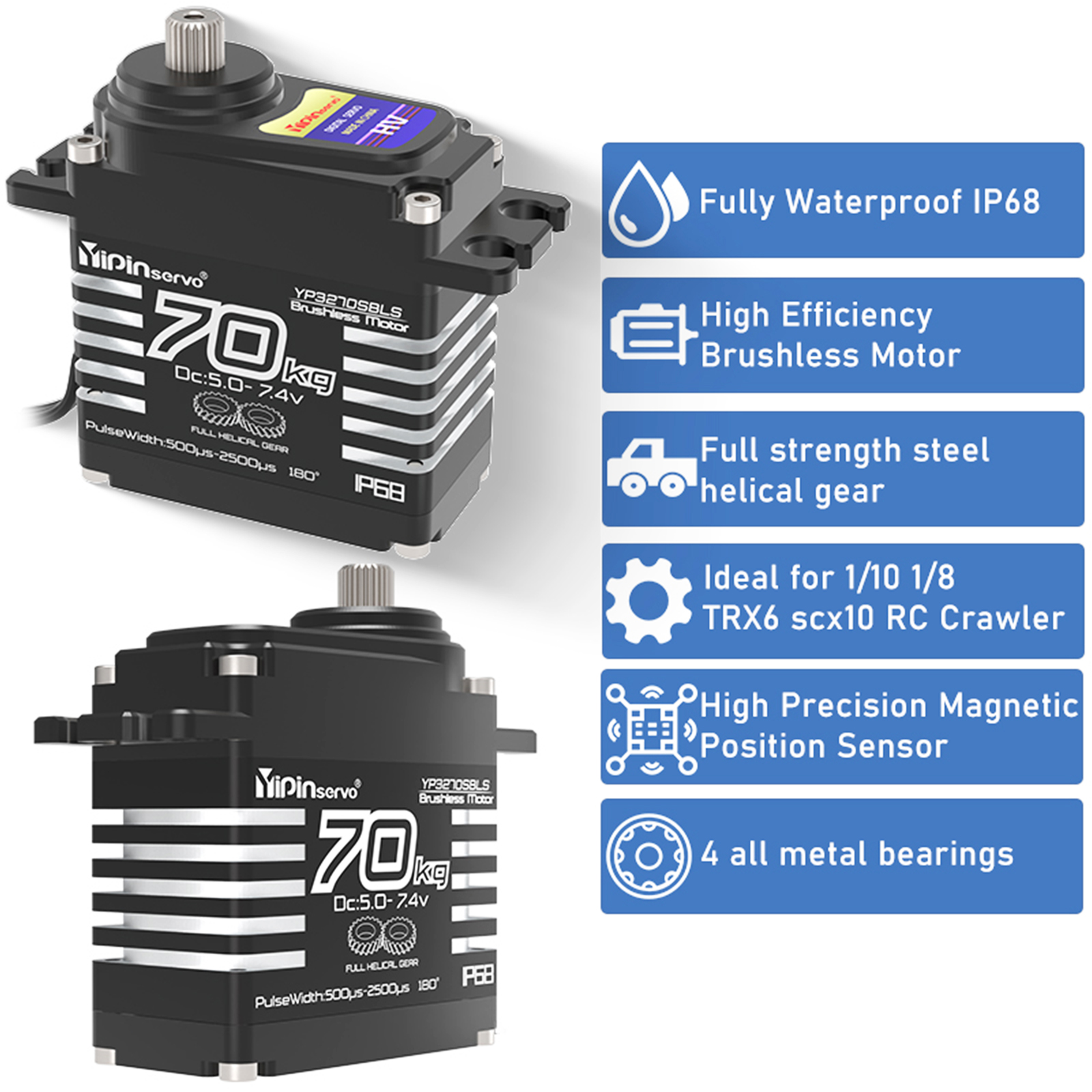 70kg Digital Servo 8.4V 180 De - огляд і ціна Servo Motor Cnc