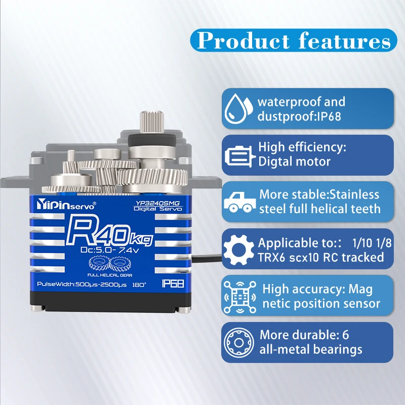 4PCS YiPinservo 40kg Metal Gea - огляд і ціна Servo Motor Cnc