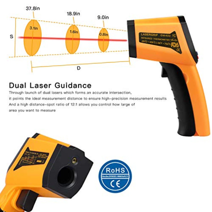 Laser Infrared Thermometer Non - огляд і ціна Industrial Laser Temperature Gun