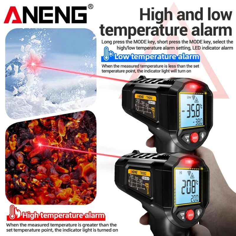 ANENG TH202 Non-contact Infrar - огляд і ціна Industrial Laser Temperature Gun